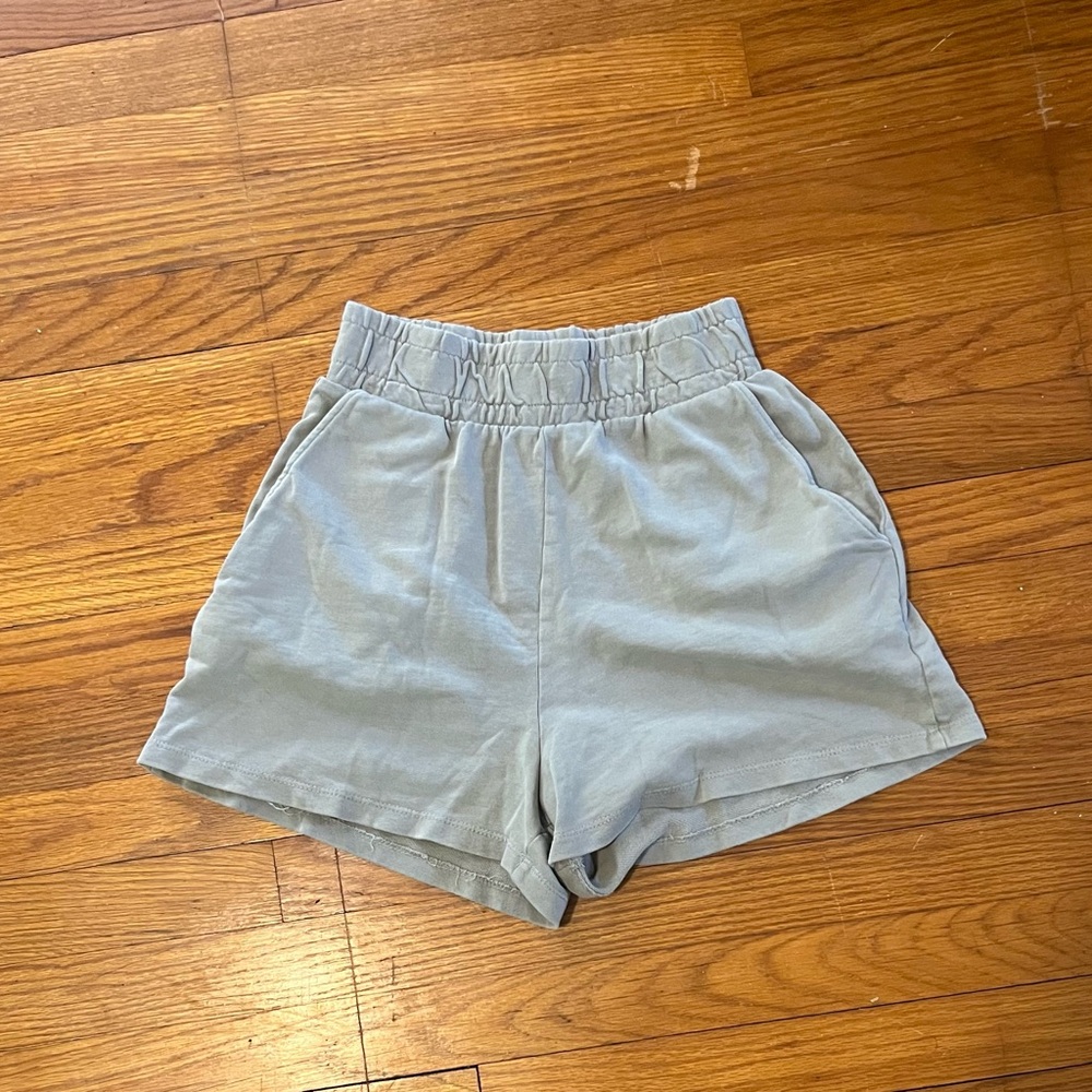 Zara Light Gray Elastic Waist Shorts